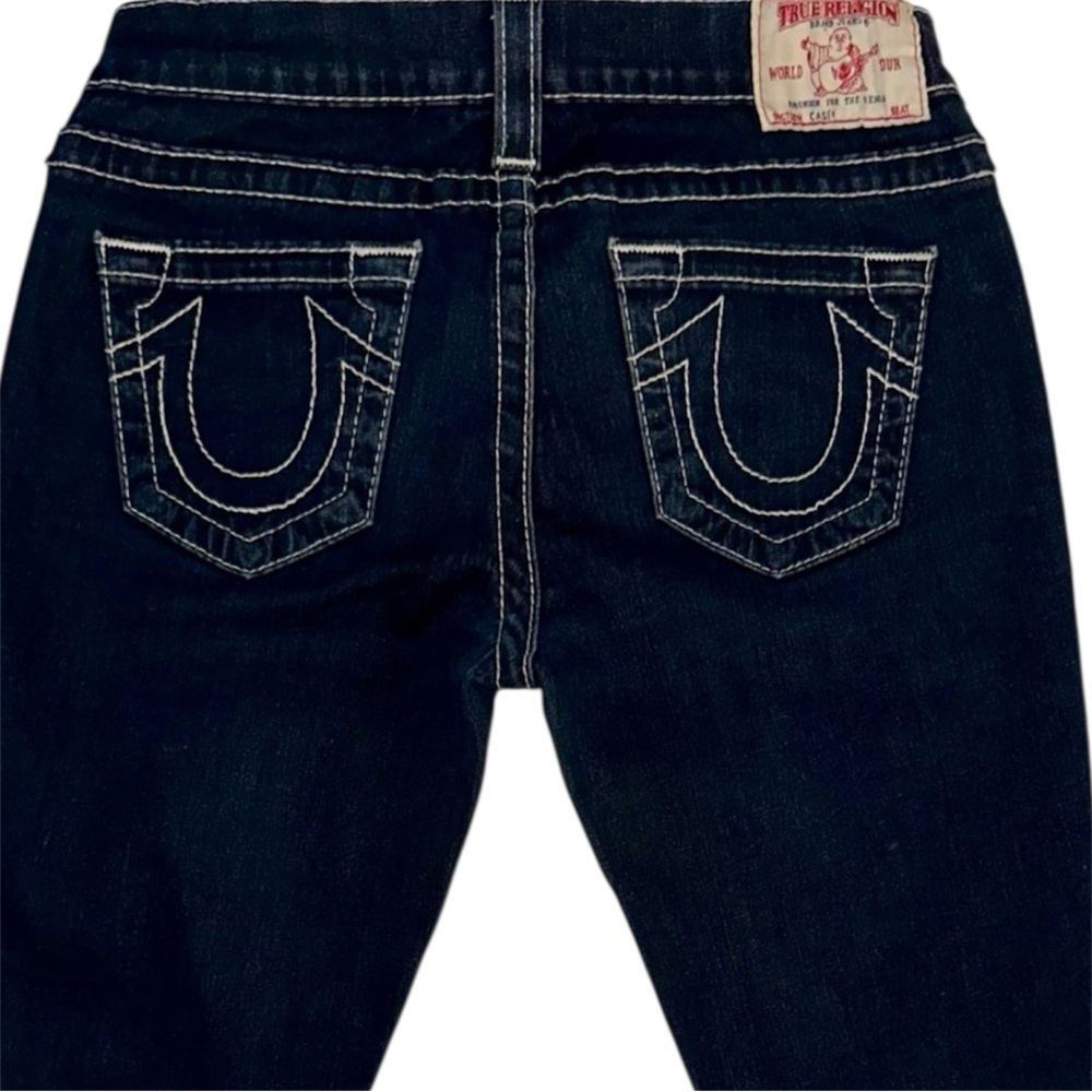 True Religion - Joey Y2K Dark Wash Jeans Size 27 – Iconic Horseshoe Stitch - Picture 1 of 10
